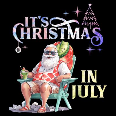 Christmas In July Santa Beach Summer Float Xmas Funny Christmas In July Shirts T-Shirt