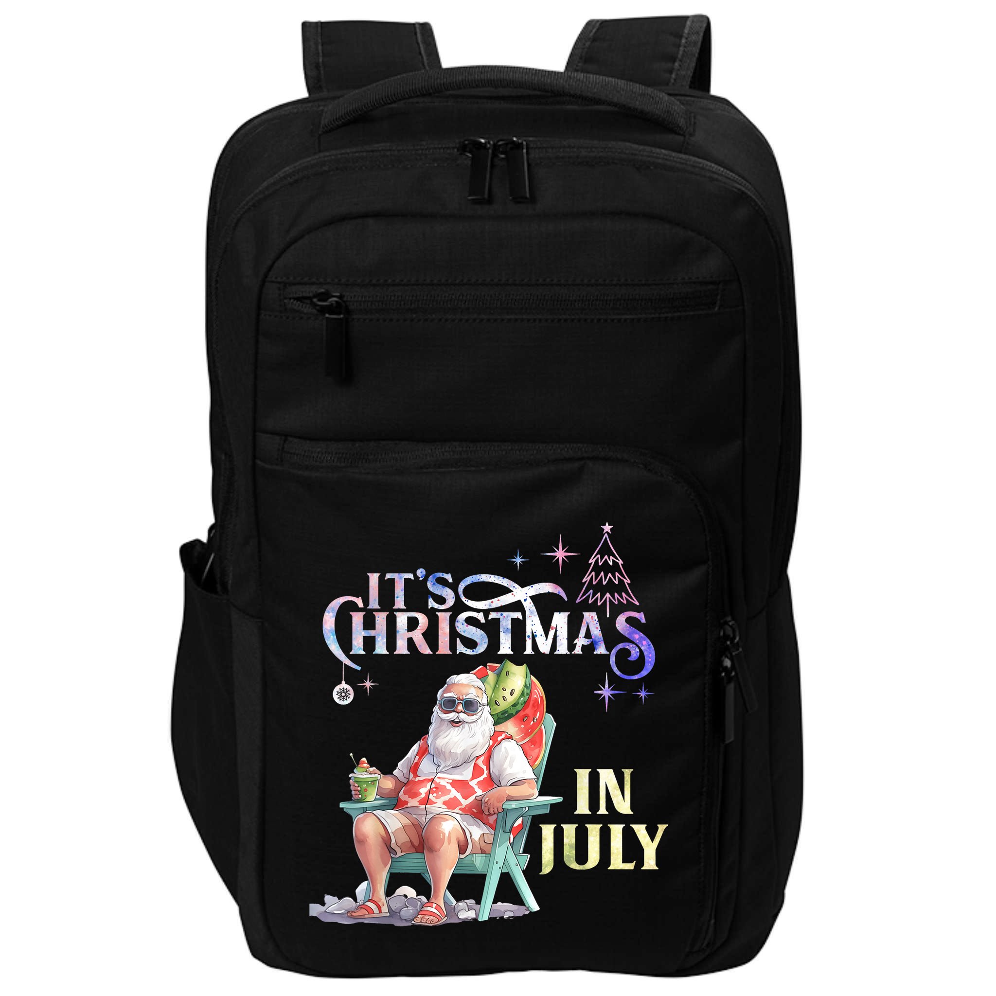 Christmas In July Santa Beach Summer Float Xmas Funny Christmas In July Shirts Impact Tech Backpack