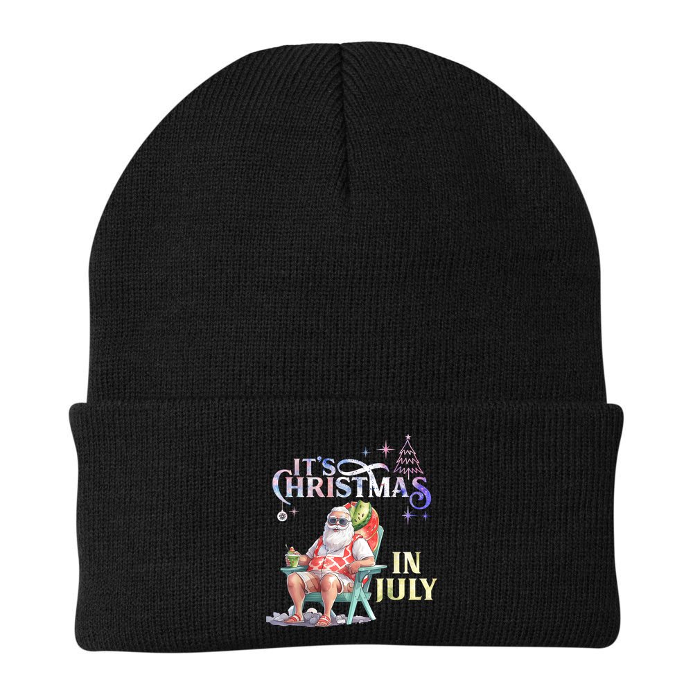 Christmas In July Santa Beach Summer Float Xmas Funny Christmas In July Shirts Beanie