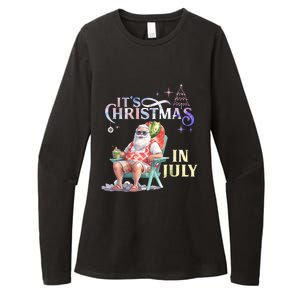 Christmas In July Santa Beach Summer Float Xmas Funny Christmas In July Shirts Womens CVC Long Sleeve Shirt