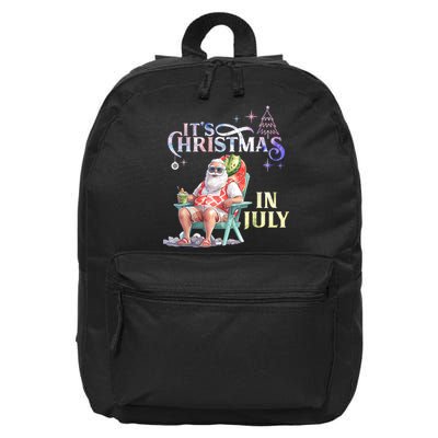 Christmas In July Santa Beach Summer Float Xmas Funny Christmas In July Shirts 16 in Basic Backpack