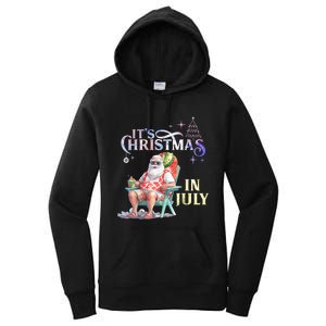 Christmas In July Santa Beach Summer Float Xmas Funny Christmas In July Shirts Women's Pullover Hoodie