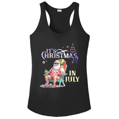 Christmas In July Santa Beach Summer Float Xmas Funny Christmas In July Shirts Ladies PosiCharge Competitor Racerback Tank