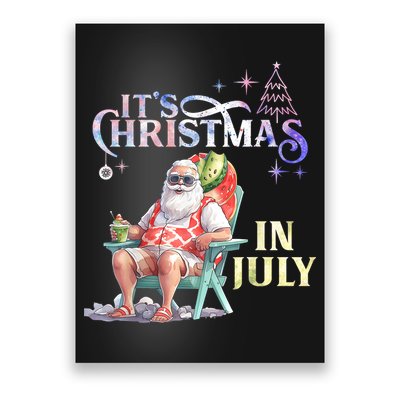Christmas In July Santa Beach Summer Float Xmas Funny Christmas In July Shirts Poster