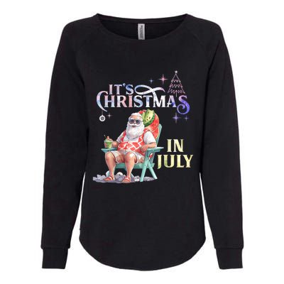 Christmas In July Santa Beach Summer Float Xmas Funny Christmas In July Shirts Womens California Wash Sweatshirt