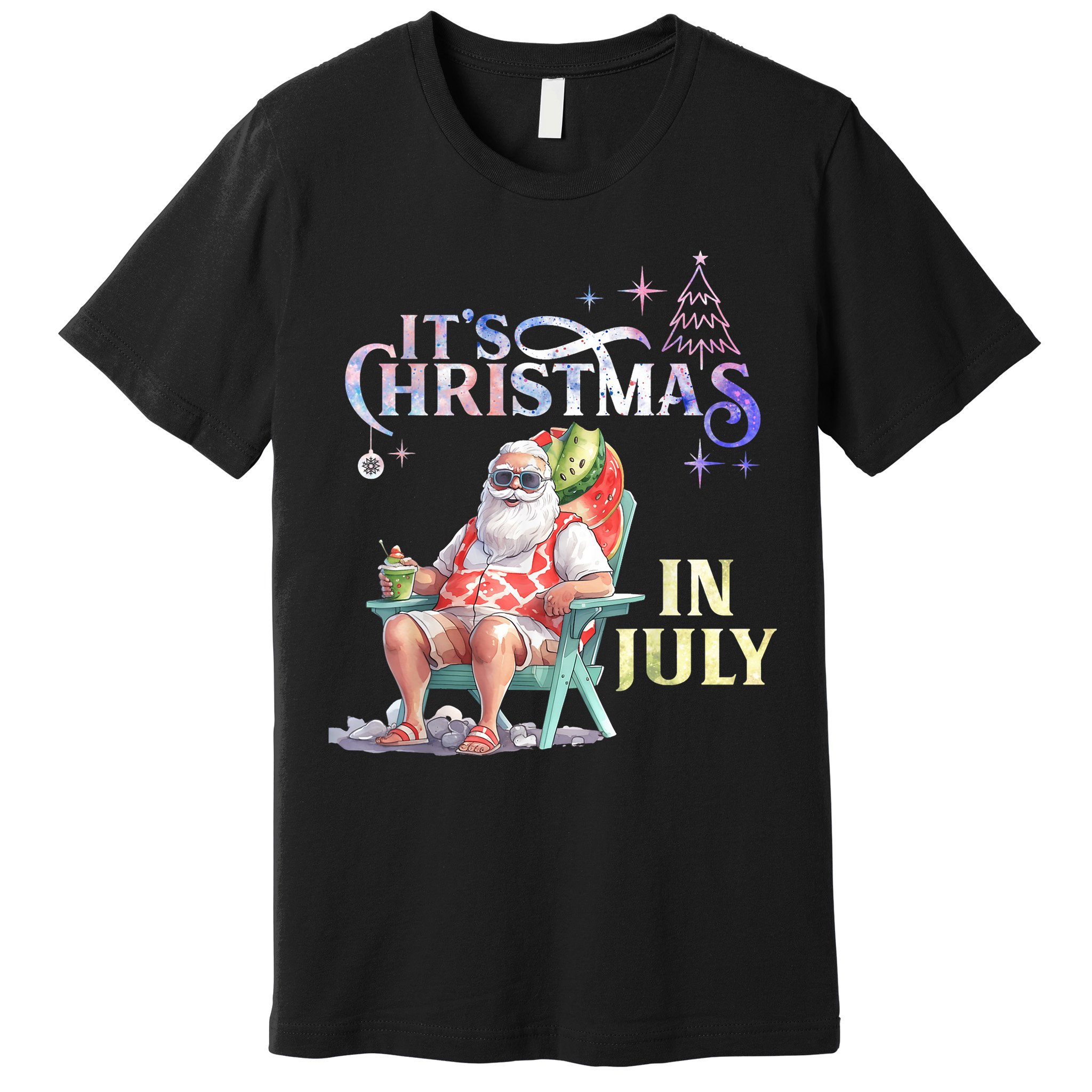 Christmas In July Santa Beach Summer Float Xmas Funny Christmas In July Shirts Premium T-Shirt