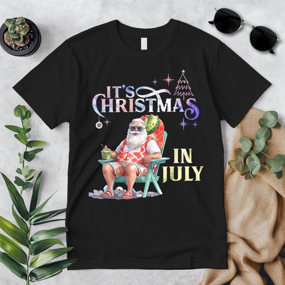 Christmas In July Santa Beach Summer Float Xmas Funny Christmas In July Shirts Premium T-Shirt