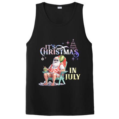 Christmas In July Santa Beach Summer Float Xmas Funny Christmas In July Shirts PosiCharge Competitor Tank