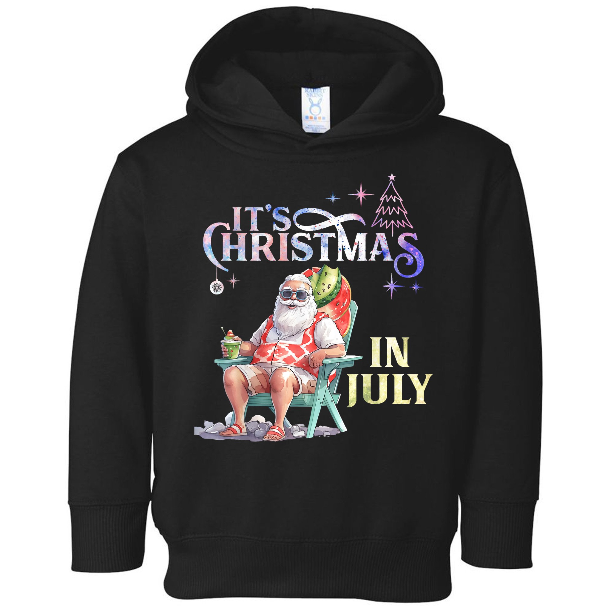 Christmas In July Santa Beach Summer Float Xmas Funny Christmas In July Shirts Toddler Hoodie