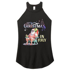 Christmas In July Santa Beach Summer Float Xmas Funny Christmas In July Shirts Women's Perfect Tri Rocker Tank