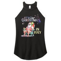 Christmas In July Santa Beach Summer Float Xmas Funny Christmas In July Shirts Women's Perfect Tri Rocker Tank