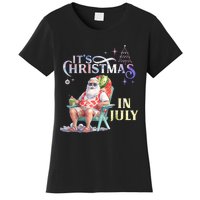 Christmas In July Santa Beach Summer Float Xmas Funny Christmas In July Shirts Women's T-Shirt