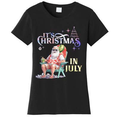 Christmas In July Santa Beach Summer Float Xmas Funny Christmas In July Shirts Women's T-Shirt