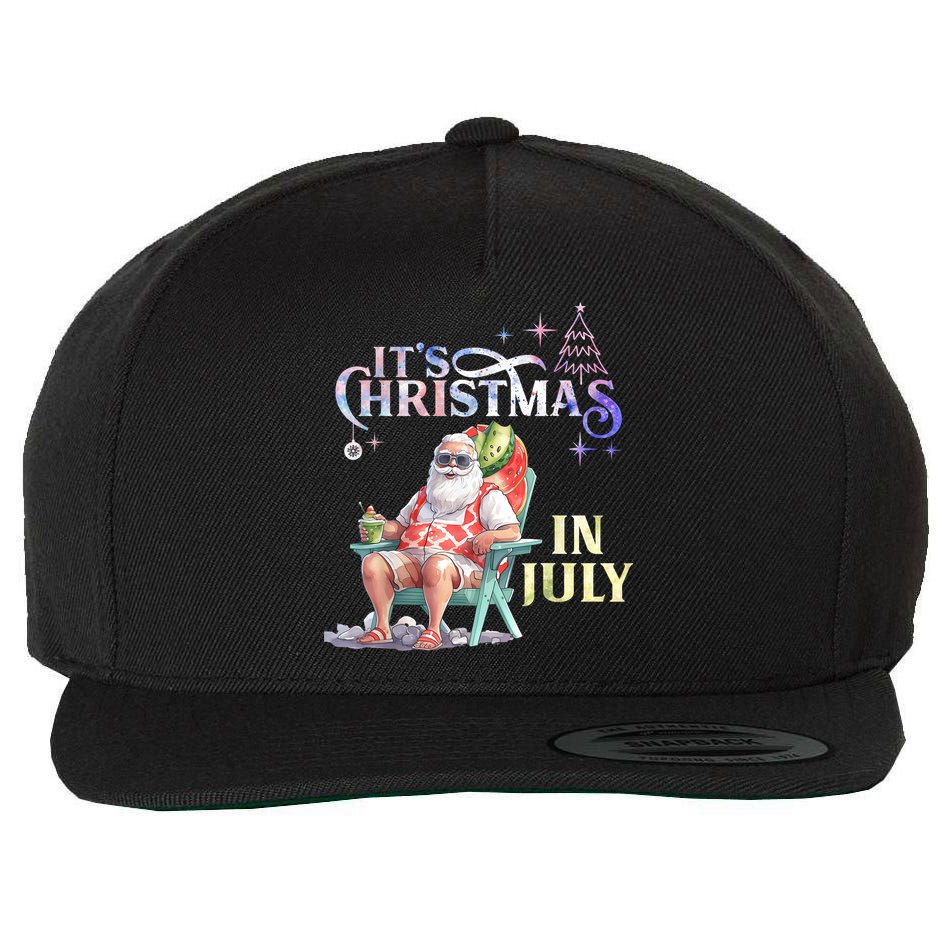 Christmas In July Santa Beach Summer Float Xmas Funny Christmas In July Shirts Wool Snapback Cap