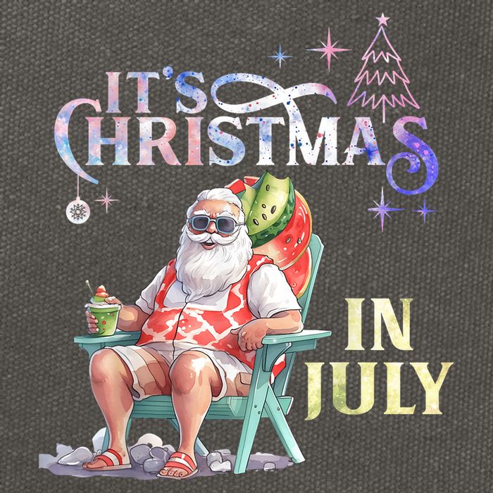 Christmas In July Santa Beach Summer Float Xmas Funny Christmas In July Shirts Cotton Canvas Backpack