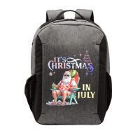Christmas In July Santa Beach Summer Float Xmas Funny Christmas In July Shirts Vector Backpack