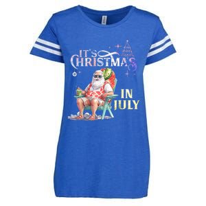 Christmas In July Santa Beach Summer Float Xmas Funny Christmas In July Shirts Enza Ladies Jersey Football T-Shirt