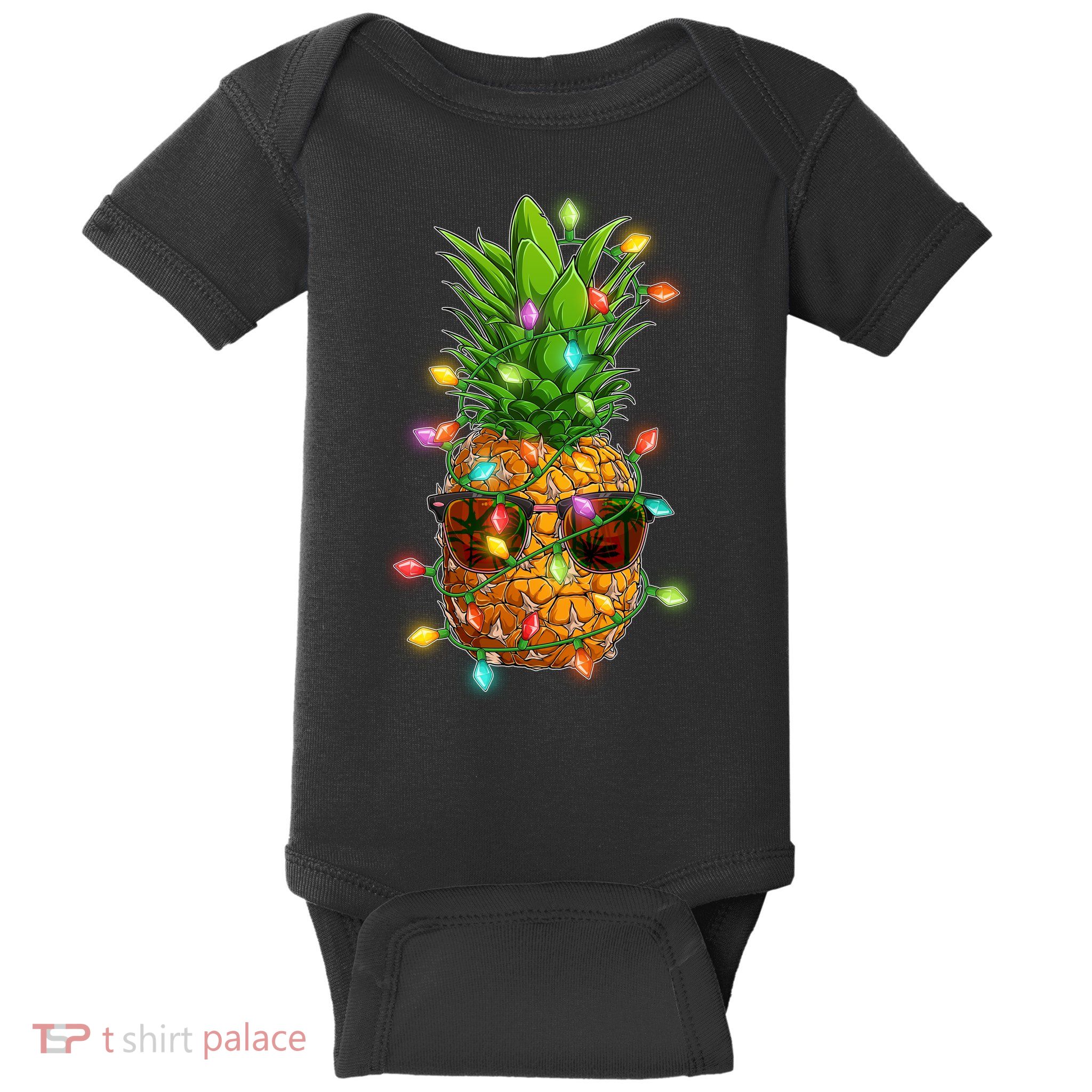 Christmas In July Tropical Vacation Pineapple Baby Bodysuit