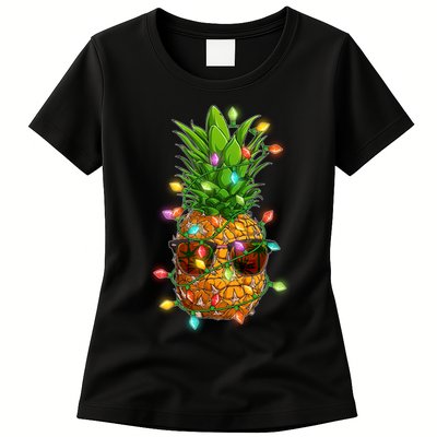 Christmas In July Tropical Vacation Pineapple Womens T-Shirt