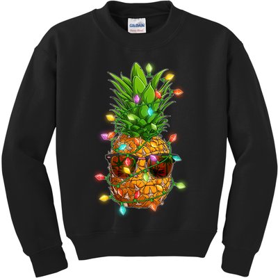 Christmas In July Tropical Vacation Pineapple Kids Sweatshirt