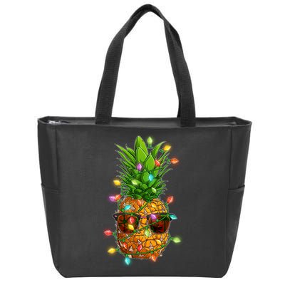 Christmas In July Tropical Vacation Pineapple Zip Tote Bag