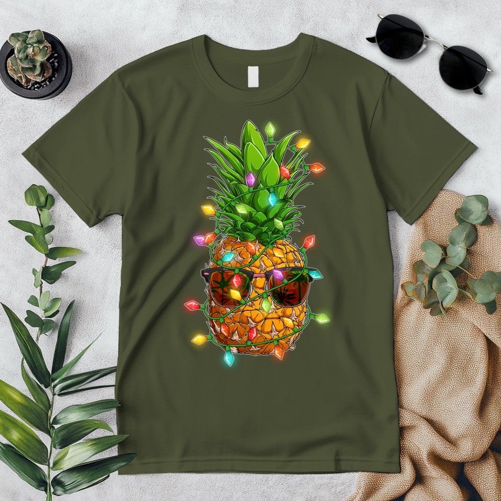 Christmas In July Tropical Vacation Pineapple Premium T-Shirt