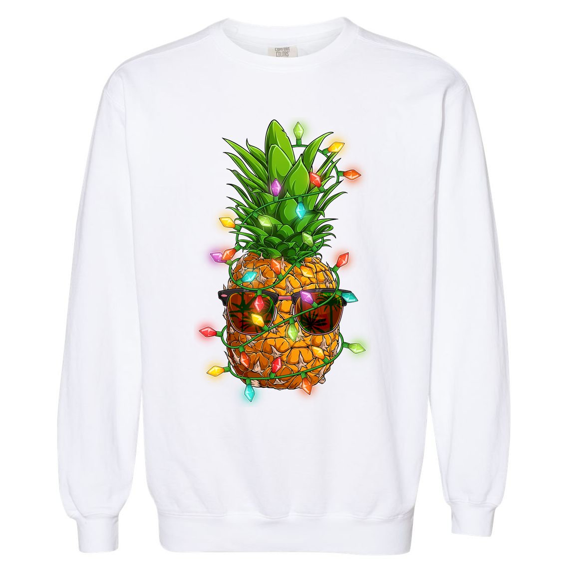 Christmas In July Tropical Vacation Pineapple Garment-Dyed Sweatshirt