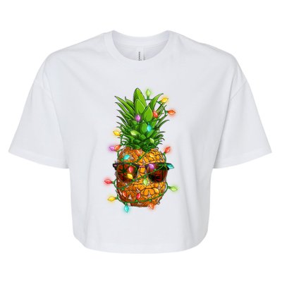 Christmas In July Tropical Vacation Pineapple Bella+Canvas Jersey Crop Tee