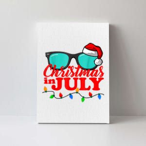 Christmas In July Santa Hat Sunglasses Summer Celebration Canvas