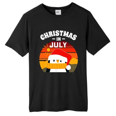 Christmas in July Summers Santa Penguin Tall Fusion ChromaSoft Performance T-Shirt