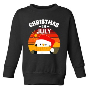 Christmas in July Summers Santa Penguin Toddler Sweatshirt