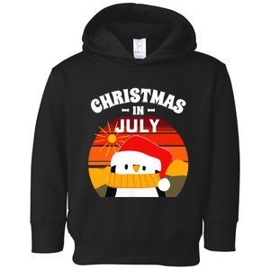 Christmas in July Summers Santa Penguin Toddler Hoodie