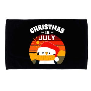 Christmas in July Summers Santa Penguin Microfiber Hand Towel