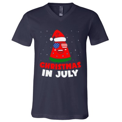 Christmas In July Watermelon V-Neck T-Shirt