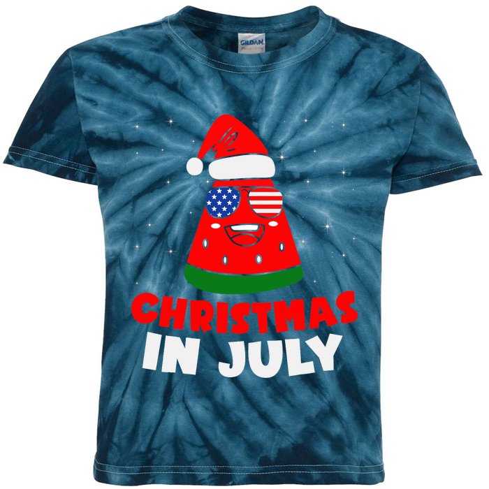 Christmas In July Watermelon Kids Tie-Dye T-Shirt