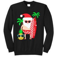 christmas in july party costume clothing santa surfing Sweatshirt