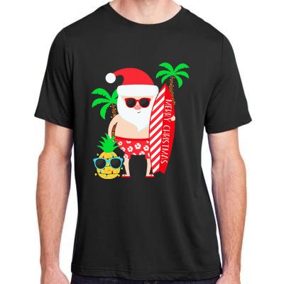 christmas in july party costume clothing santa surfing Adult ChromaSoft Performance T-Shirt