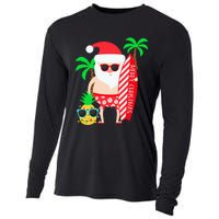 christmas in july party costume clothing santa surfing Cooling Performance Long Sleeve Crew