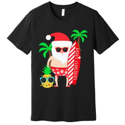 christmas in july party costume clothing santa surfing Premium T-Shirt