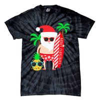 christmas in july party costume clothing santa surfing Tie-Dye T-Shirt