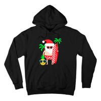 christmas in july party costume clothing santa surfing Tall Hoodie