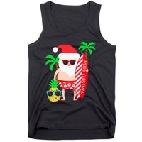 christmas in july party costume clothing santa surfing Tank Top