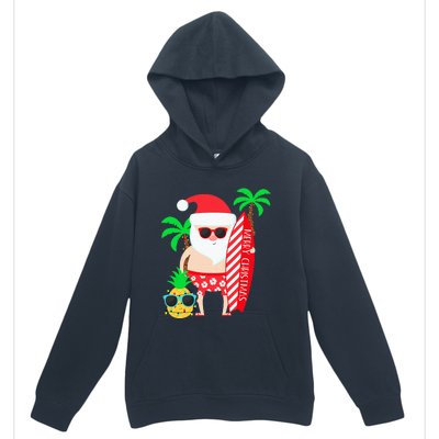 christmas in july party costume clothing santa surfing Urban Pullover Hoodie