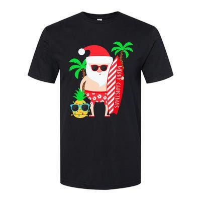 christmas in july party costume clothing santa surfing Softstyle CVC T-Shirt