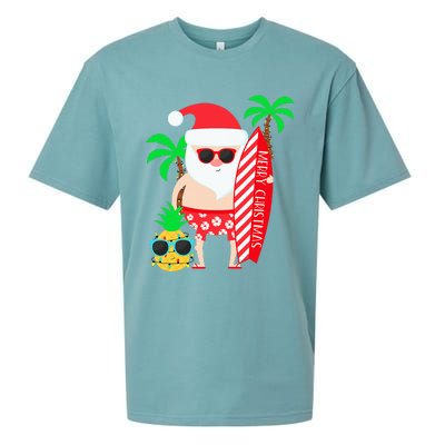 christmas in july party costume clothing santa surfing Sueded Cloud Jersey T-Shirt