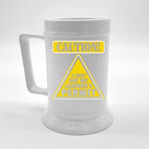 Caution I Just Got My LearnerS Permit Beer Stein