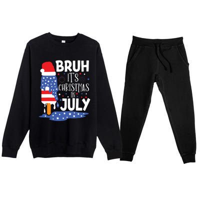 Christmas In July Shirts For Bruh Ice Pops 4th Of July Premium Crewneck Sweatsuit Set