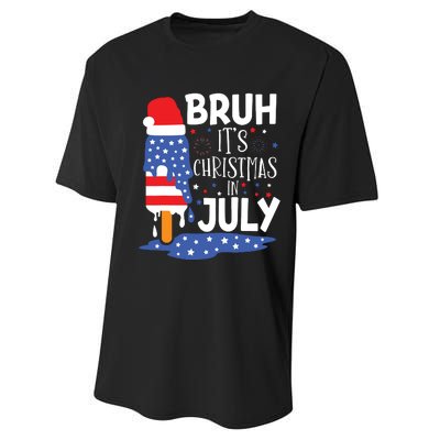 Christmas In July Shirts For Bruh Ice Pops 4th Of July Performance Sprint T-Shirt