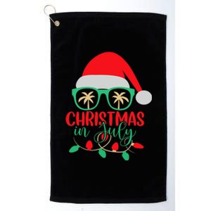 Christmas In July Santa Hat Sunglasses Summer Celebration Platinum Collection Golf Towel