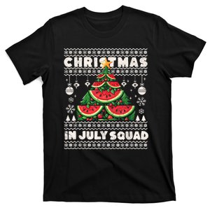 Christmas In July Squad Watermelon Xmas Tree Summer T-Shirt